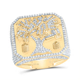 3CTW-DIA NK MONEY TREE MENS RING